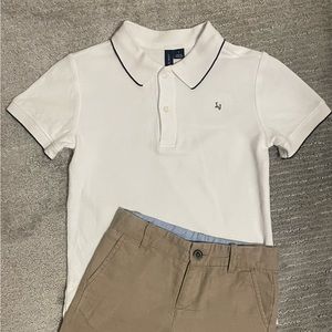 Janie & Jack Polo and linen shorts outfit in Excellent condition!